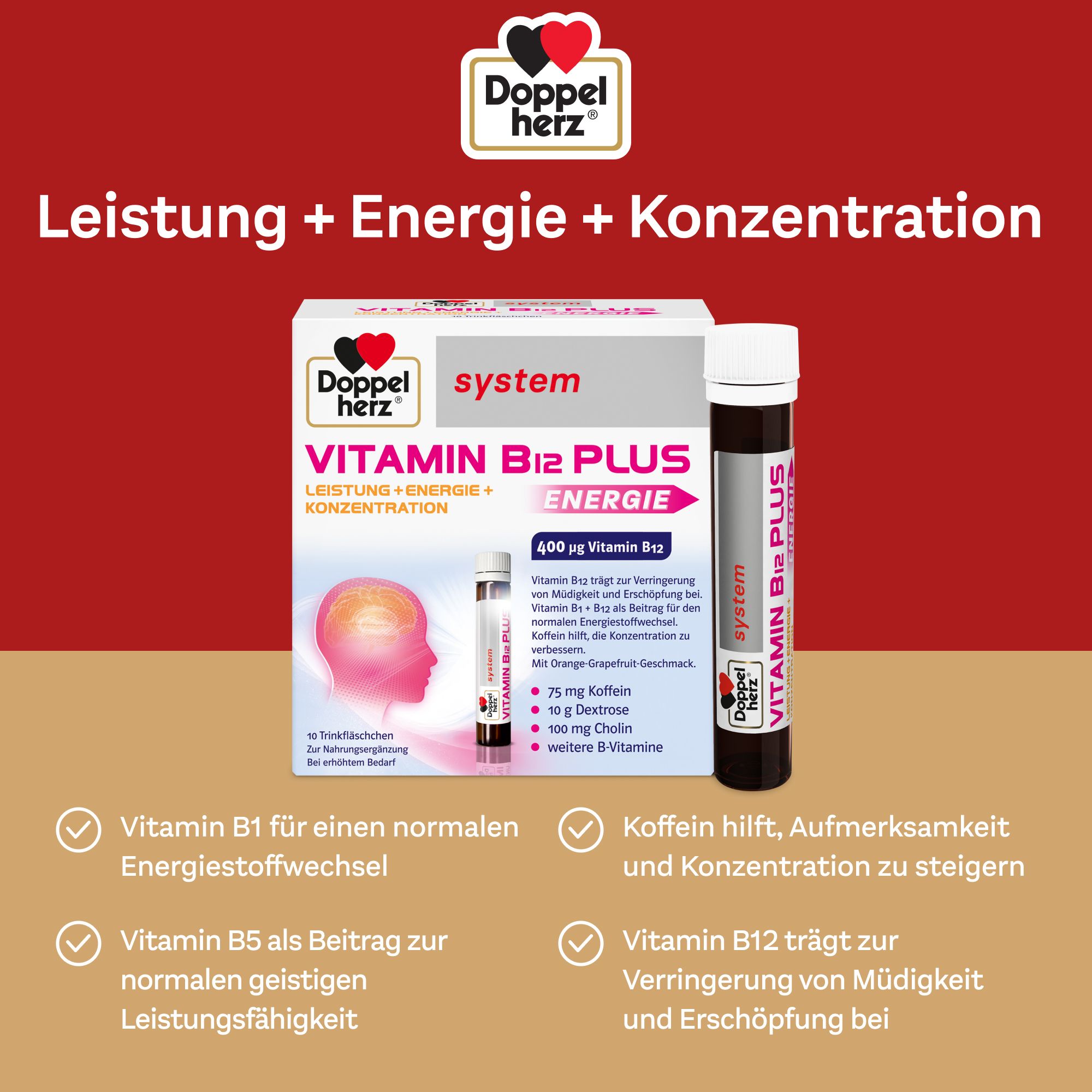 Doppelherz® System Vitamin B12 PLUS Energie 10x25 Ml - Shop-apotheke.at