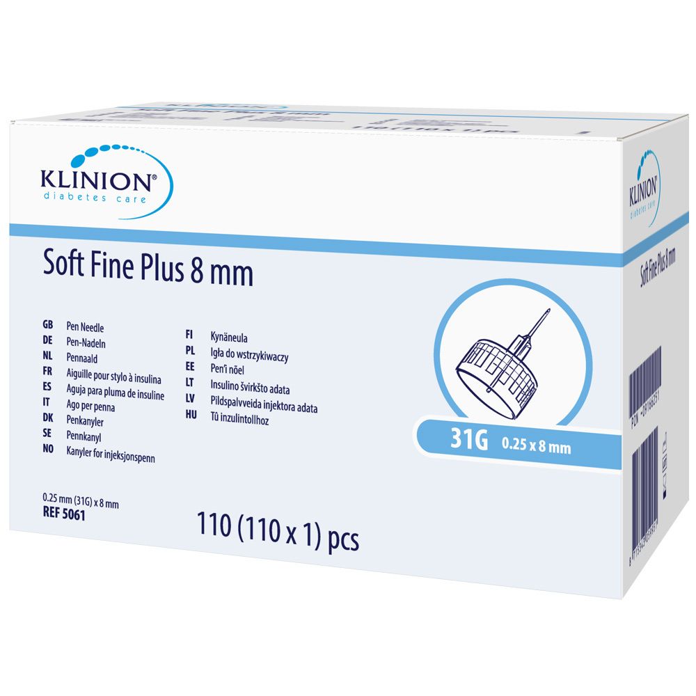 KLINION® Soft Fine Plus Pen-Nadeln 31 G 8 mm 0,25 mm