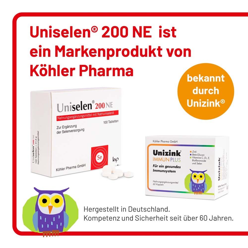 Uniselen® 200 NE ist ein Markenprodukt von Köhler Pharma. Vergleich mit Unizink® Immun Plus.