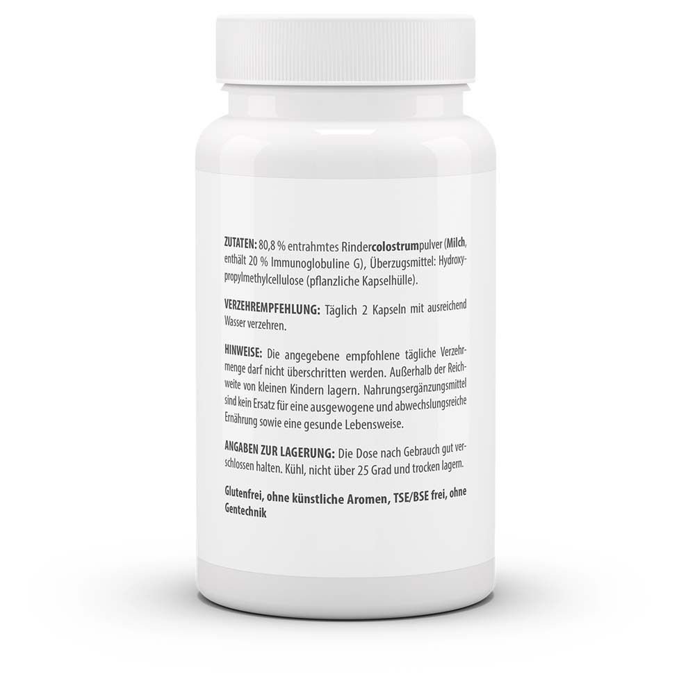 Rückseite der weißen Flasche. Text mit Zutaten, Verzehrempfehlung, Lagerhinweisen und Angaben zu Allergenen.