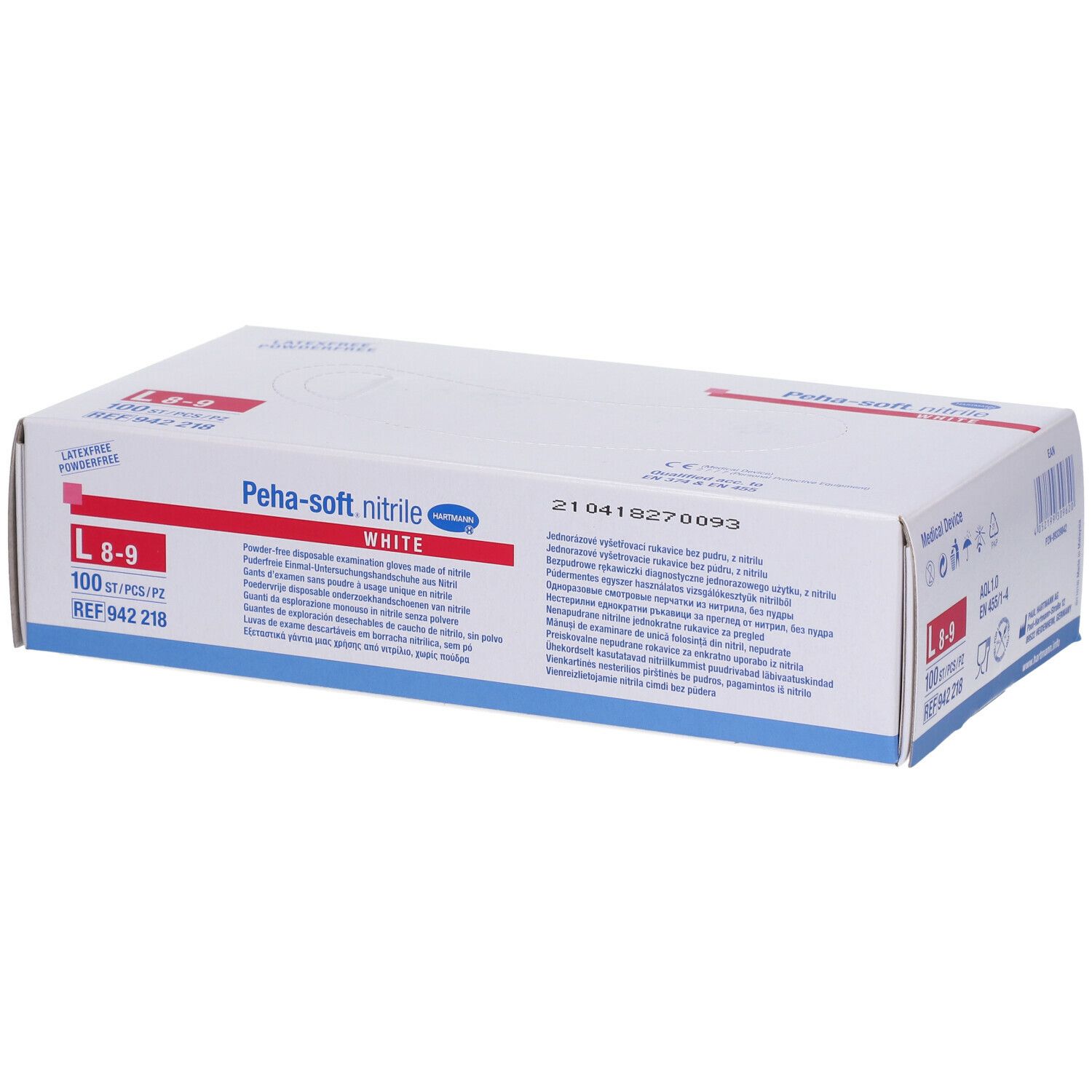 Peha-soft® nitrile white puderfrei unsteril Untersuchungshandschuhe Gr. L 8 - 9