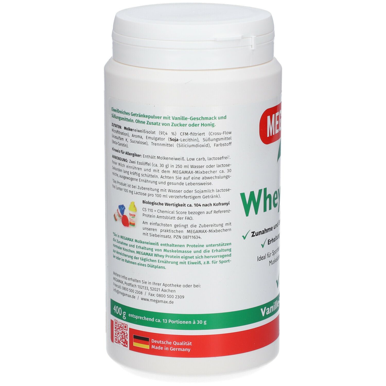 MEGAMAX® Nutrition Whey Protein Vanille-Geschmack