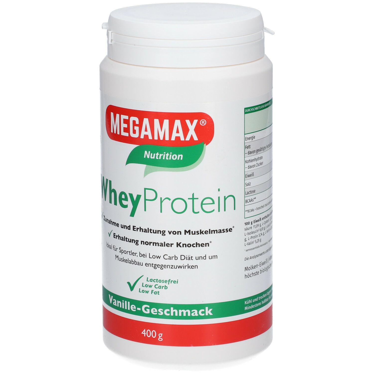MEGAMAX® Nutrition Whey Protein Vanille-Geschmack