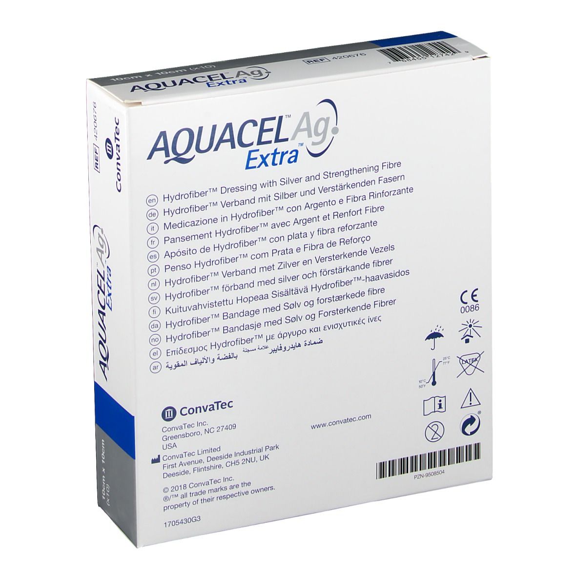 AQUACEL® Ag Extra™ 10 x 10 cm