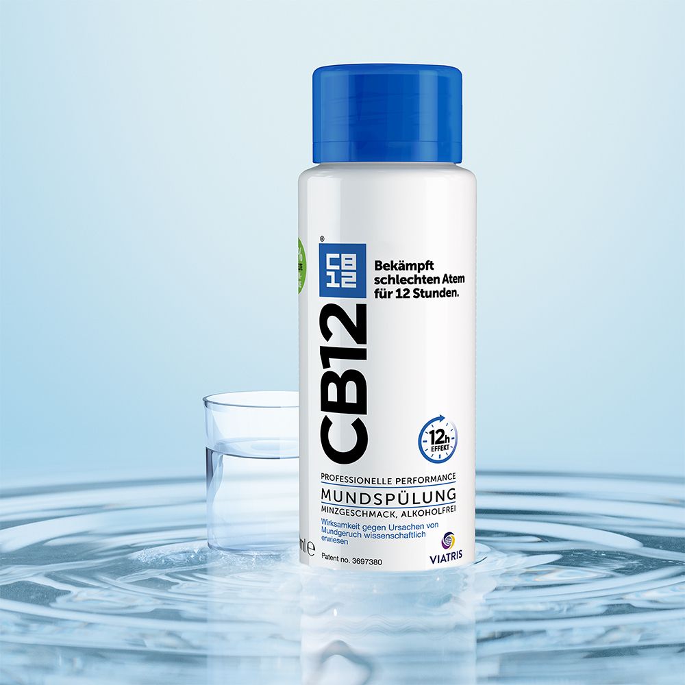 CB12 Mundspülung: Mundwasser mit Zinkacetat & Chlorhexidin gegen schlechten  Atem & Mundgeruch 250 ml 