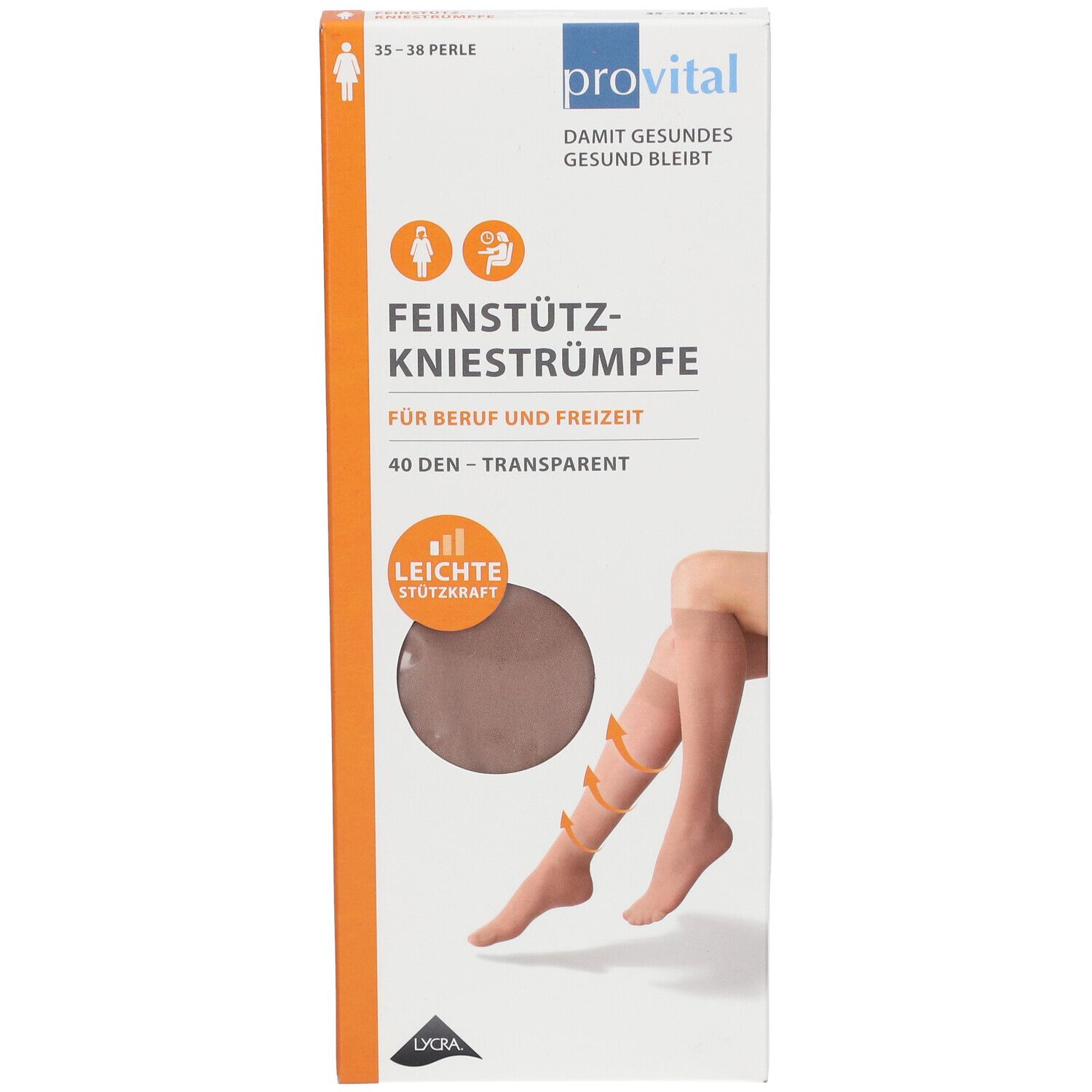 PROVITAL 40den Stützkniestrümpfe Gr.35-38 perle