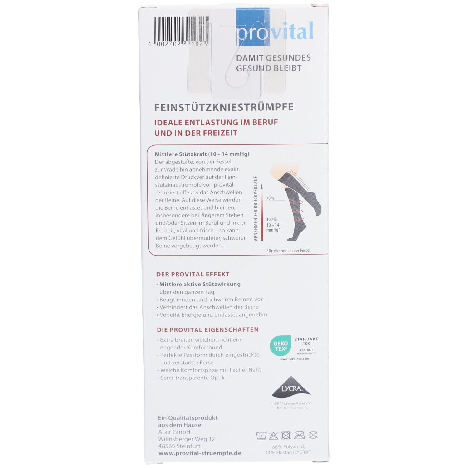 PROVITAL Feinstützkniestrümpfe Gr.35-38 puder