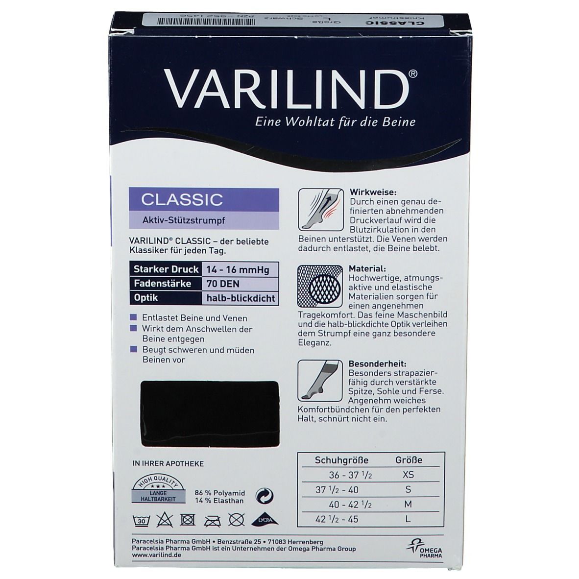 VARILIND® Classic 70 DEN Gr. L schwarz