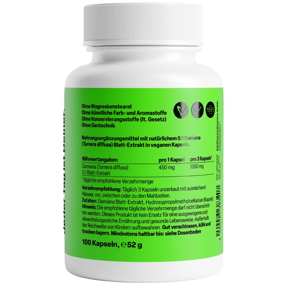 ZeinPharma® Damiana Kapseln 450 mg Blattextrakt