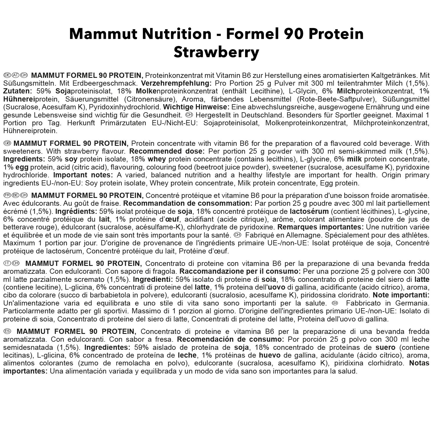 Mammut Formel 90 Protein, Erdbeere