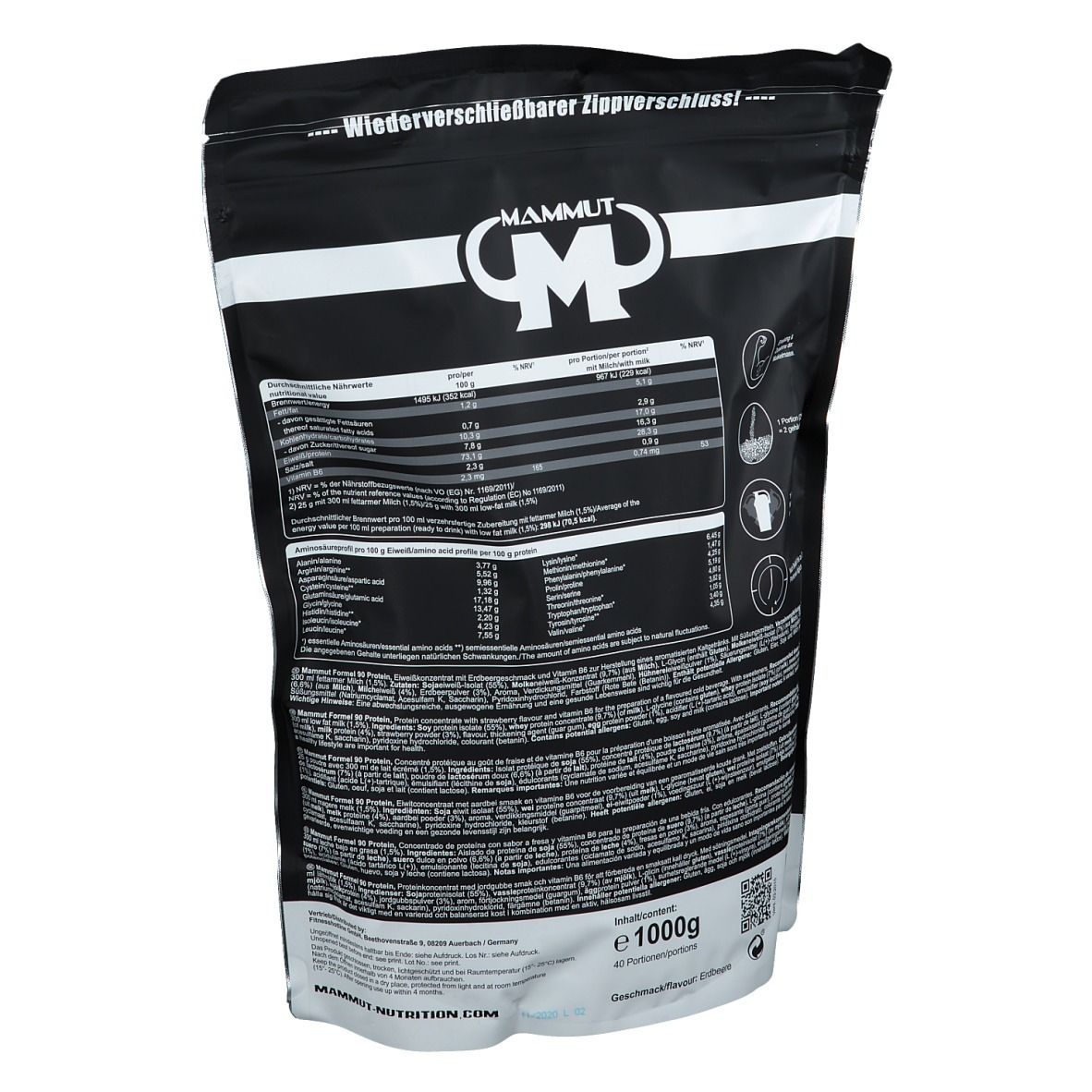 Mammut Formel 90 Protein, Erdbeere
