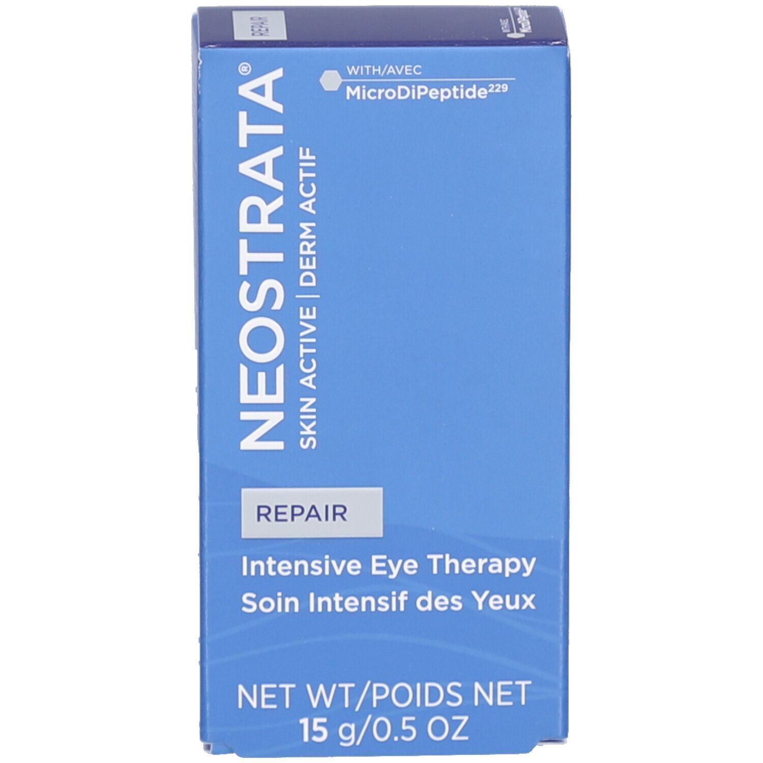 Produktverpackung. Aufschrift: NeoStrata, Repair, Intensive Eye Therapy. 15 g/0.5 oz.