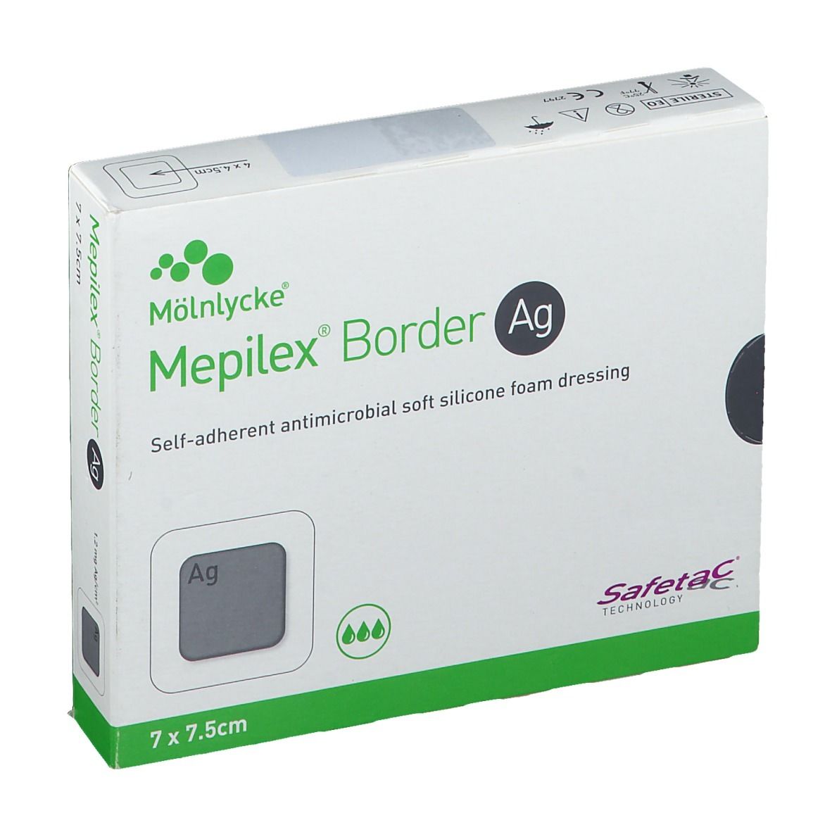 Mepilex® Border Ag 7 x 7,5 cm