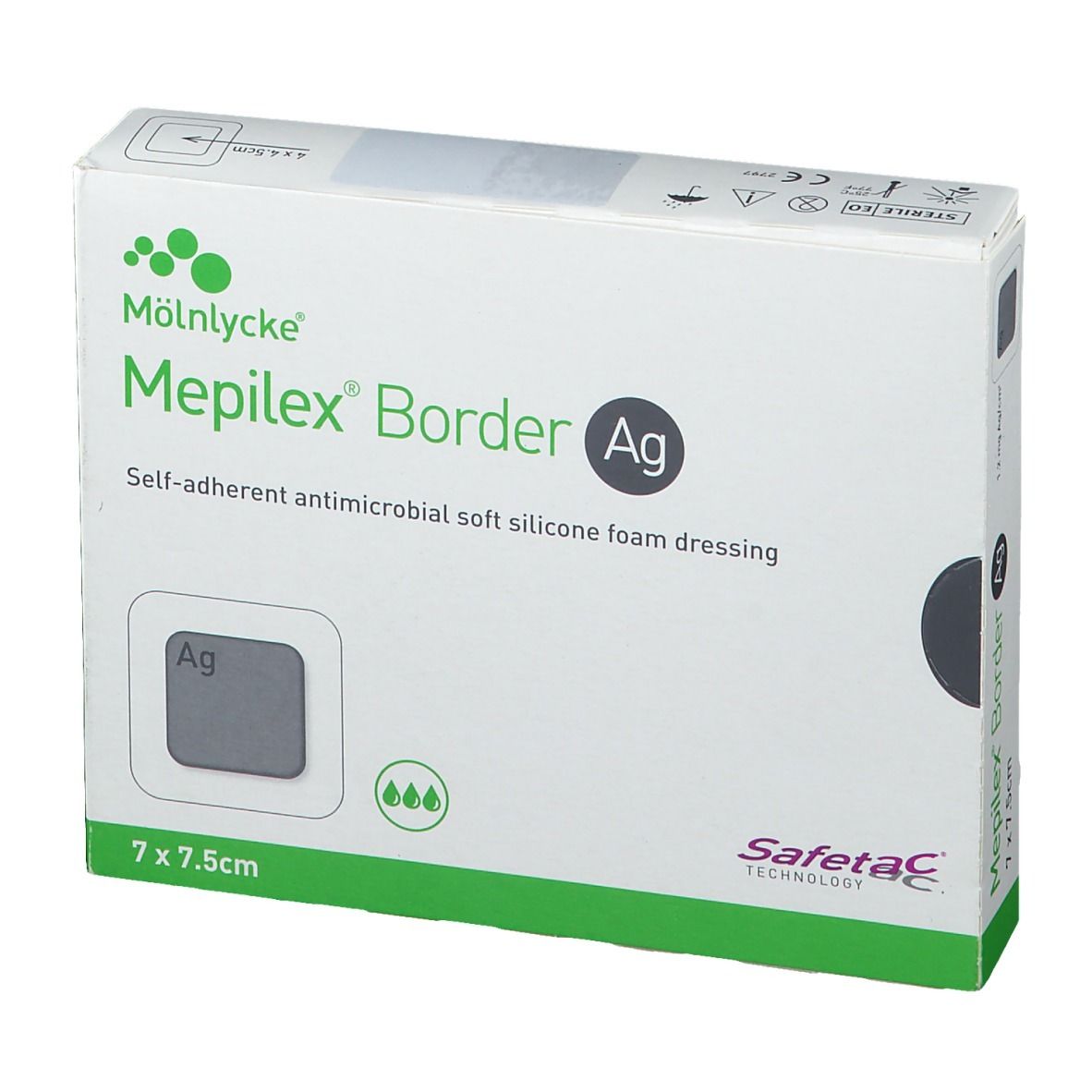 Mepilex® Border Ag 7 x 7,5 cm