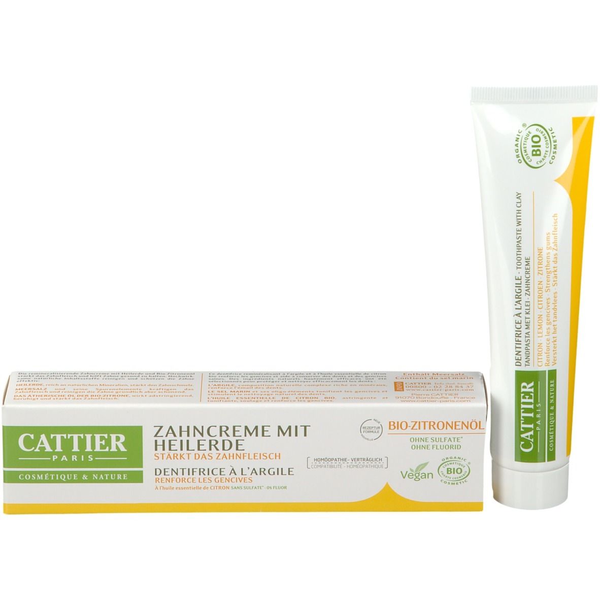 CATTIER Zahncreme mit Heilerde - Zitrone