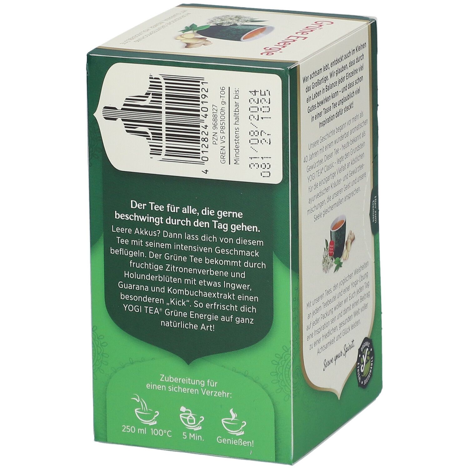 YOGI TEA® Grüne Energie, Grüner Bio Kräutertee