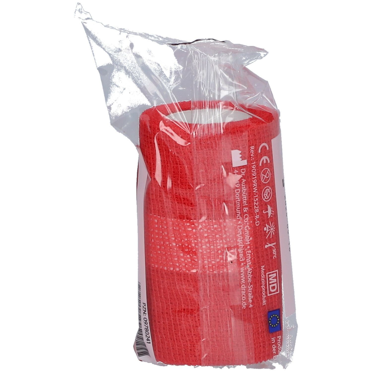 DRACOELFI haft color Fixierbinde 8 cmx4 m rot