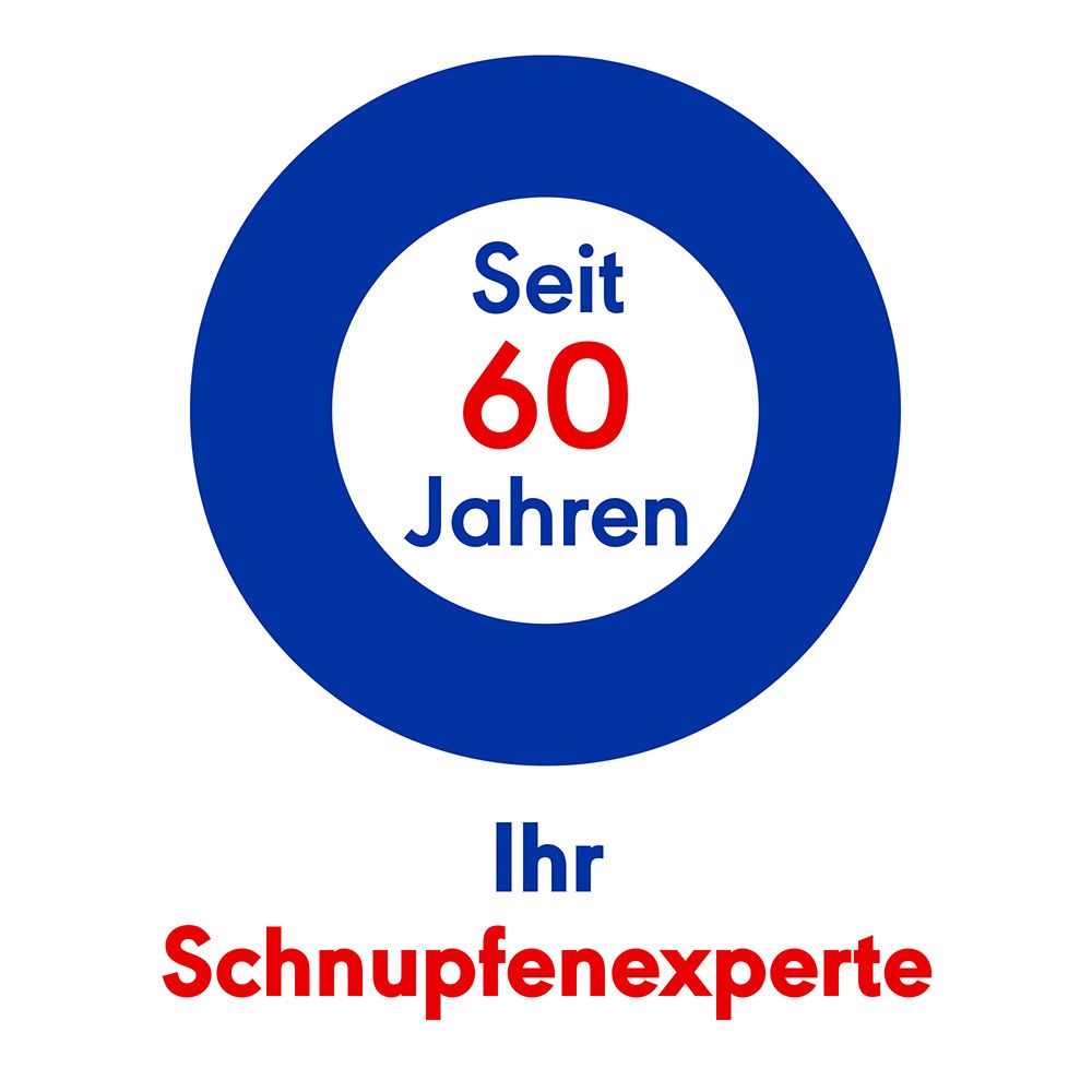 Grafik: Kreis. Text: Seit 60 Jahren Ihr Schnupfenexperte.