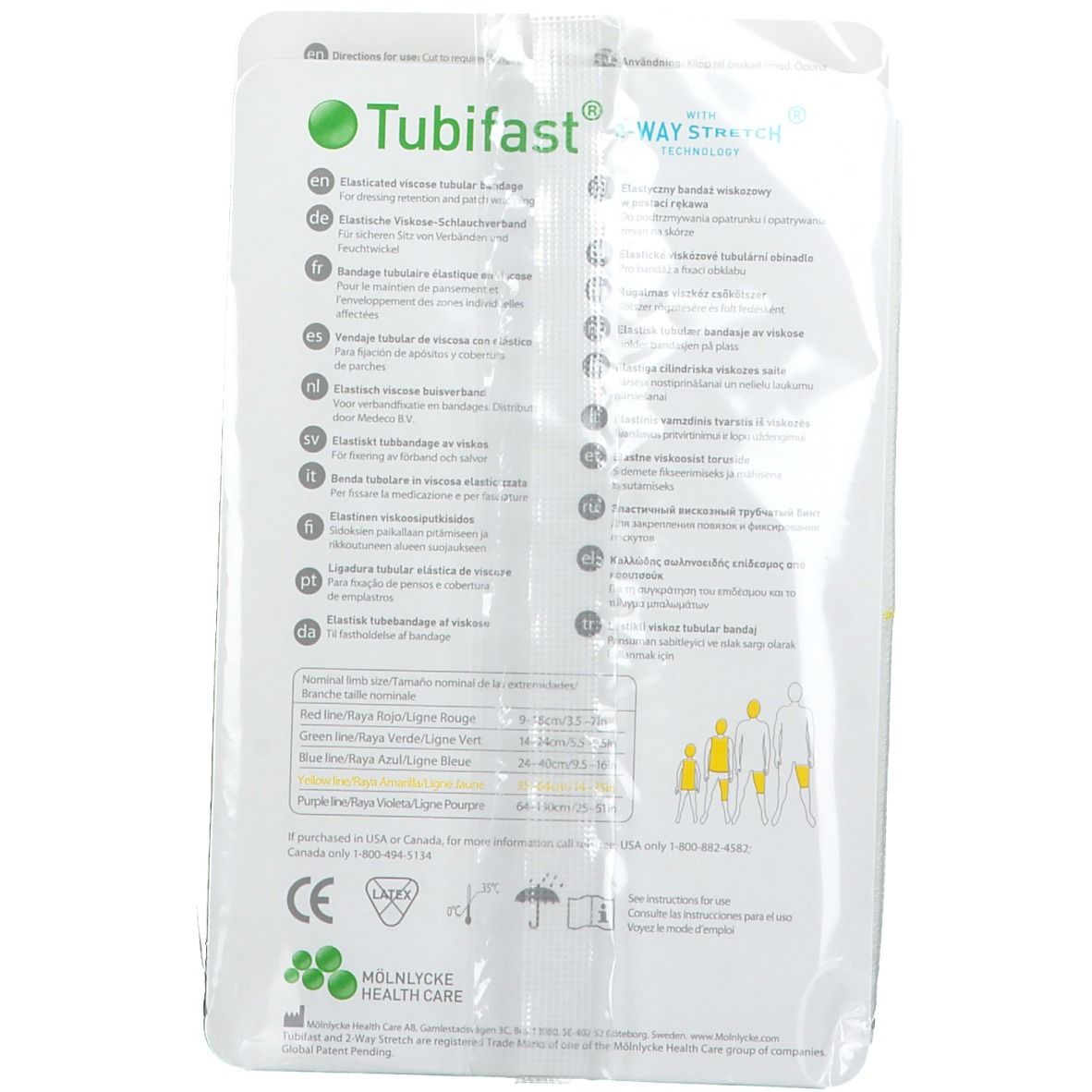 Tubifast 2-Way Stretch 10,75 cm x 1 m gelb