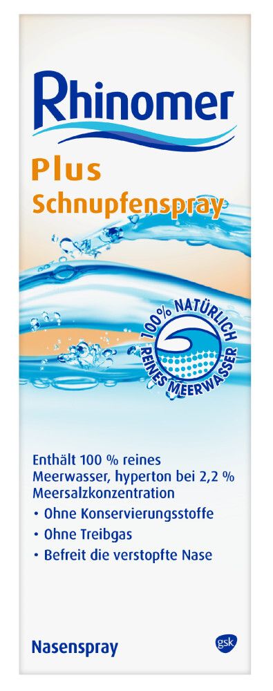 Rhinomer Plus Schnupfenspray, Nasenspray mit Meerwasser