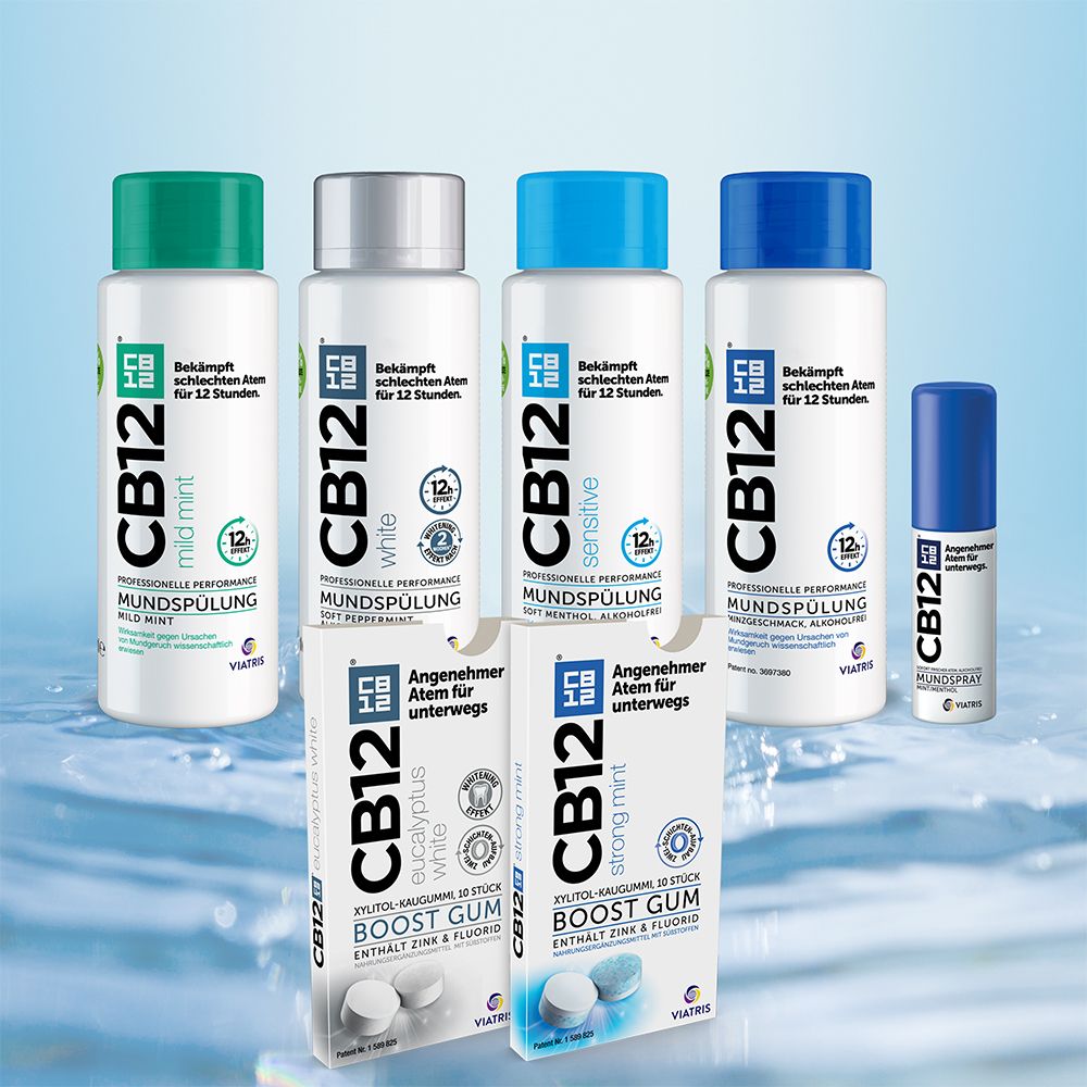 CB12 Mundspülung Mild: Mundwasser mit Zinkacetat & Chlorhexidin, gegen  schlechten Atem & Mundgeruch 250 ml 