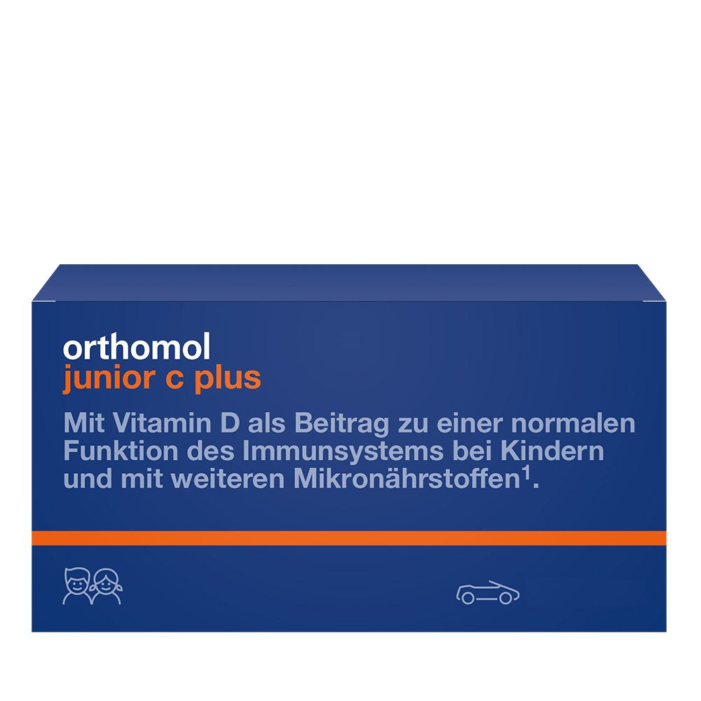 Orthomol junior C plus - mit Vitamin C als Beitrag zu einer normalen Funktion des Immunsystems - Waldfrucht und Mand./Orange - Kautabletten