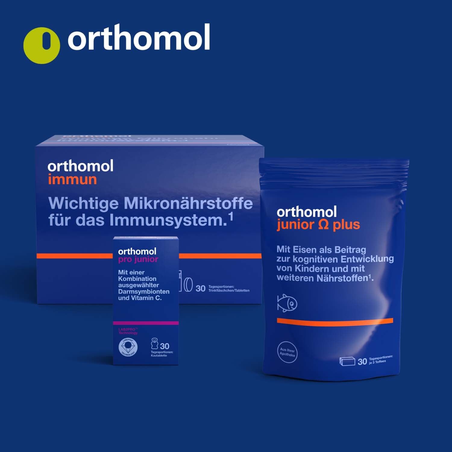 Orthomol junior C plus - mit Vitamin C als Beitrag zu einer normalen Funktion des Immunsystems - Waldfrucht und Mand./Orange - Kautabletten