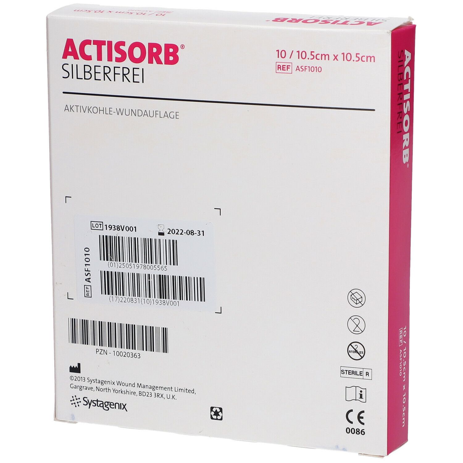 ACTISORB® SILBERFREI 10,5 x 10,5 cm steril