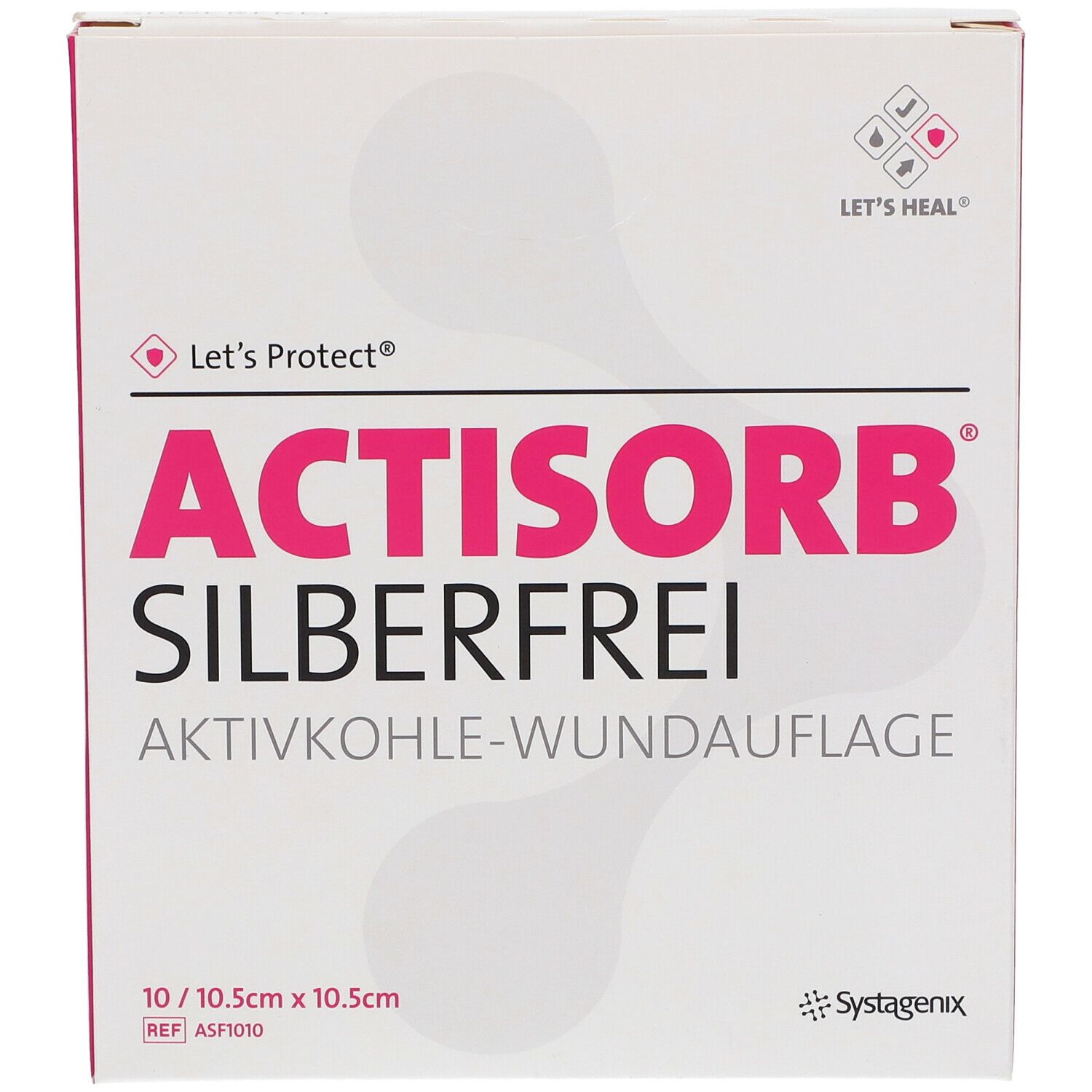 ACTISORB® SILBERFREI 10,5 x 10,5 cm steril