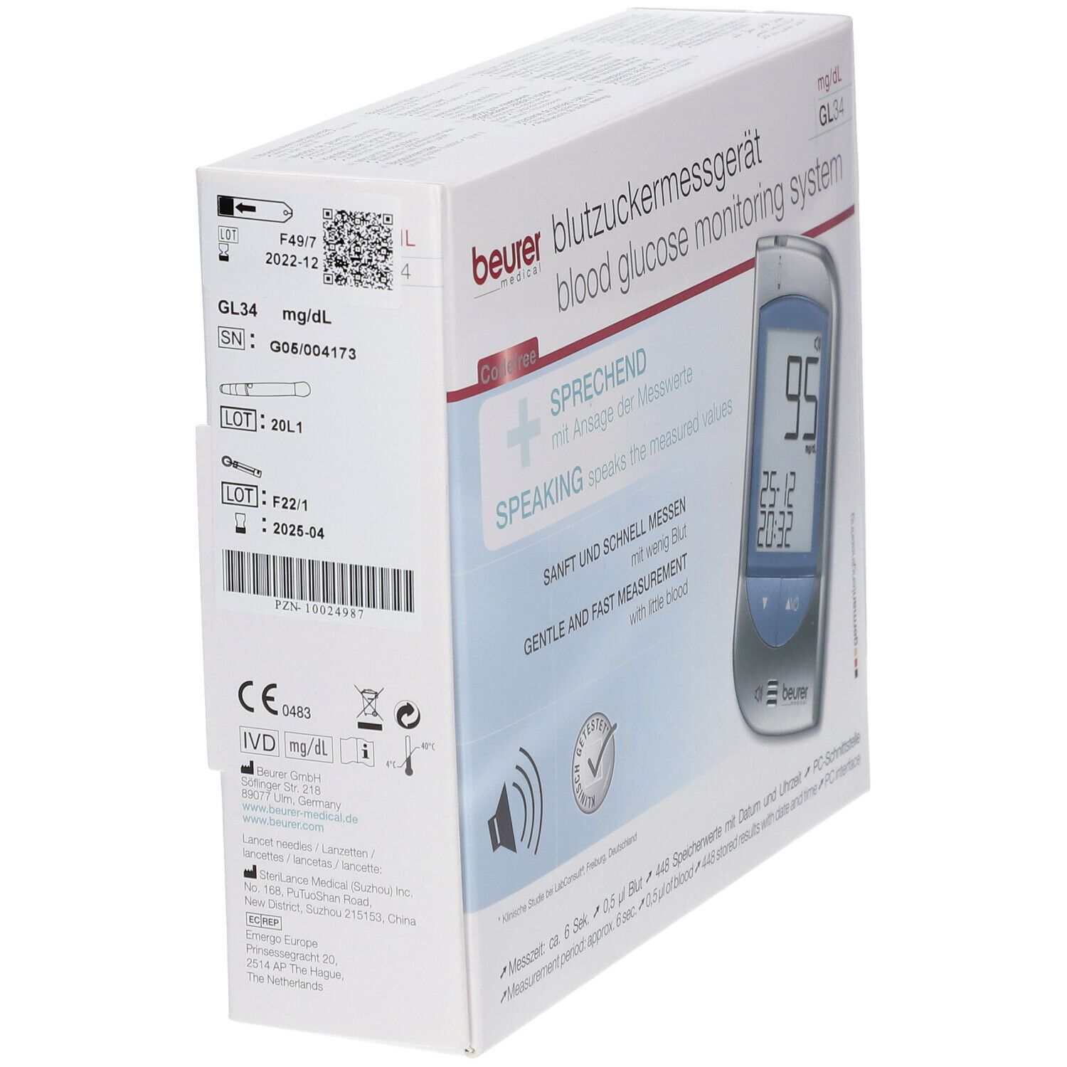 beurer Blutzuckermessgerät GL 34 mg/dL 1 St - Shop Apotheke