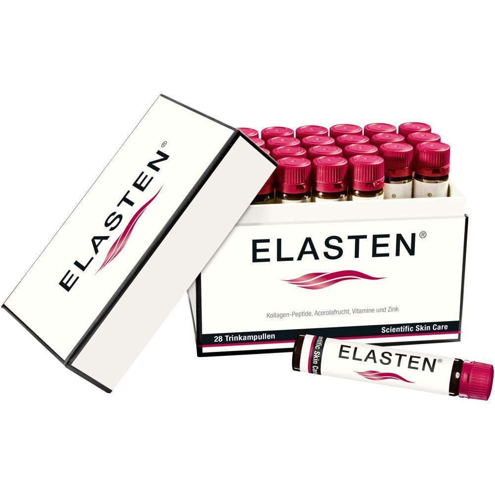 ELASTEN® Kollagen Trinkampullen für schöne Haut – das studiengeprüfte Original, mit Acerola, Vitamin C, Zink, Biotin