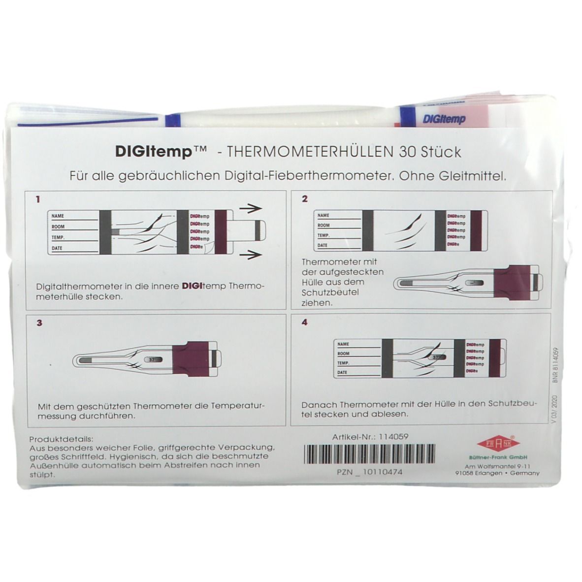 Thermometer Hüllen digital ohne Gleitmittel