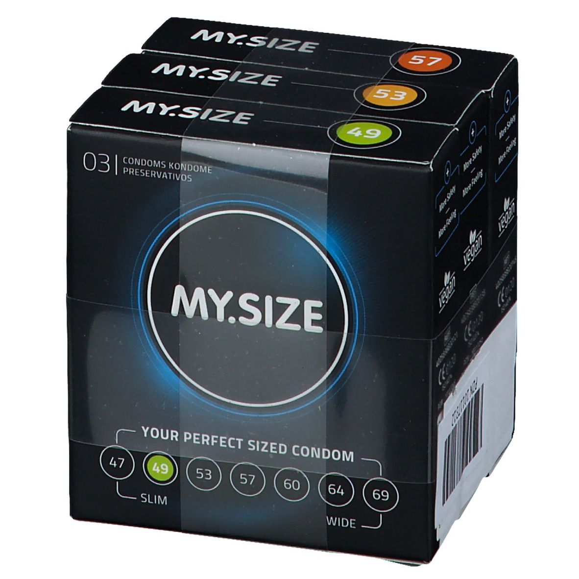 MY.SIZE 49 53 57 Kondome Testpack
