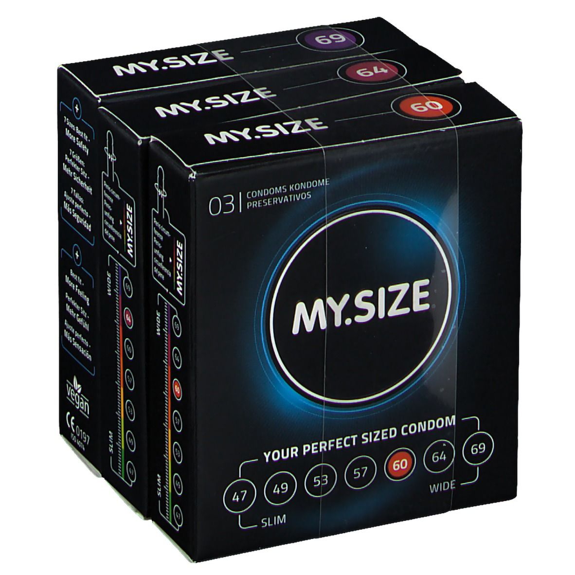 MY.SIZE 60 64 69 Kondome Testpack