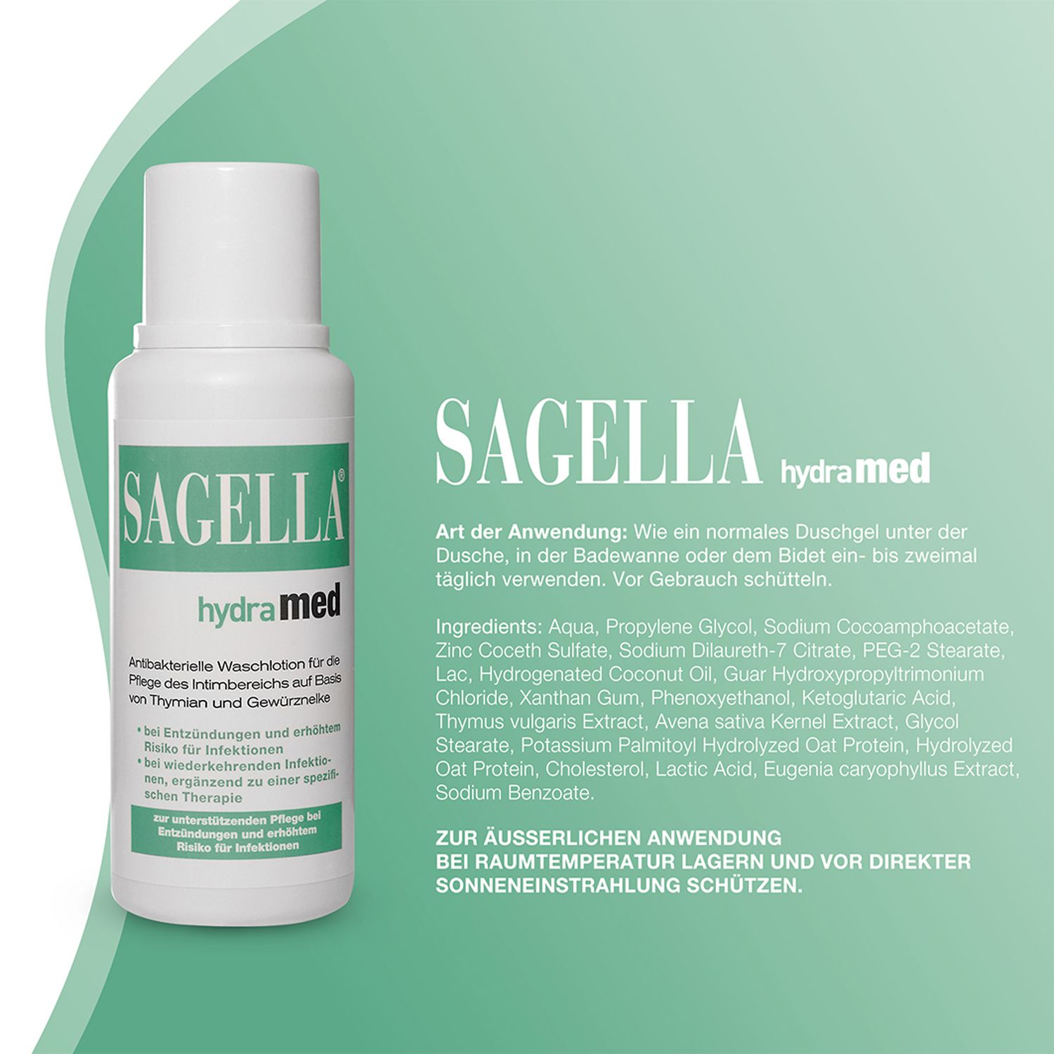 SAGELLA hydramed: Antibakterielle Waschlotion für den Intimbereich,