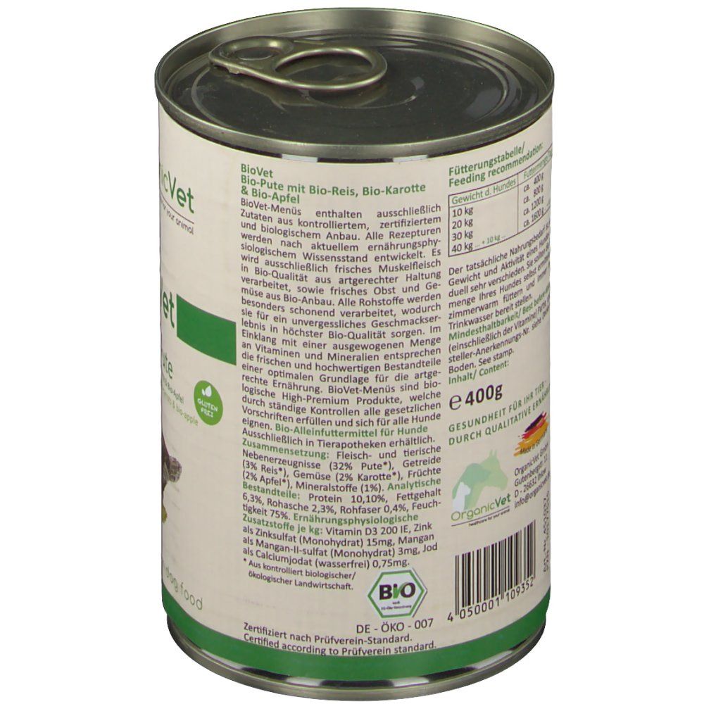 OrganicVet HUND Nassfutter BioVet Bio-Pute
