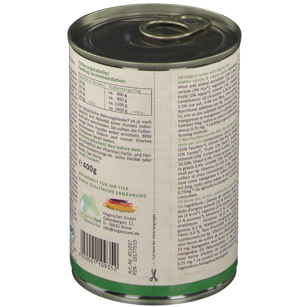 OrganicVet HUND Nassfutter BioVet Bio-Pute