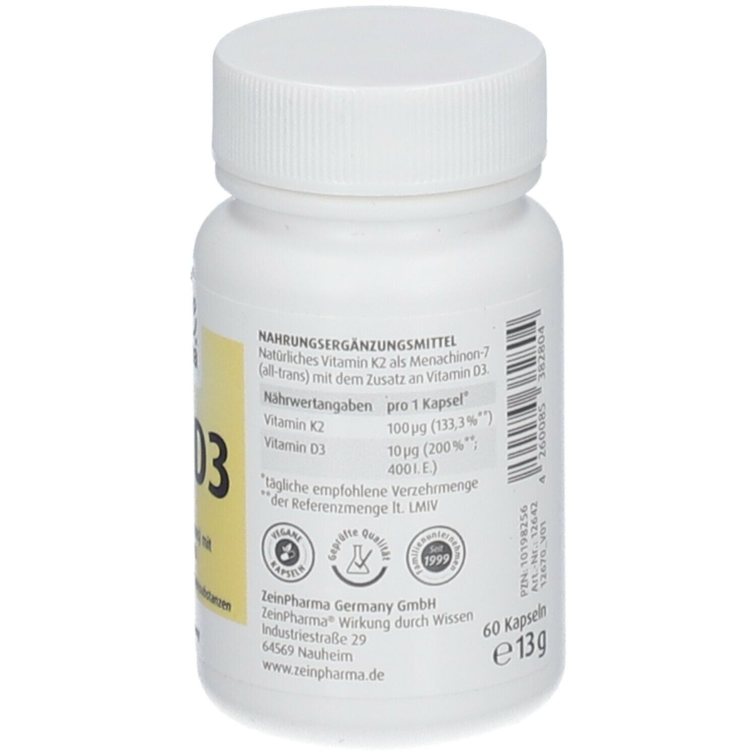 ZeinPharma® Vitamin K2 plus D3 Kapseln