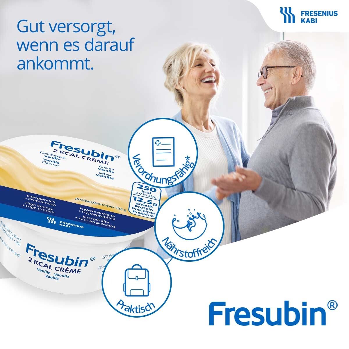 Fresubin 2 kcal Creme Mischkarton | eiweißreicher Pudding bei Schluckstörungen & Dysphagie