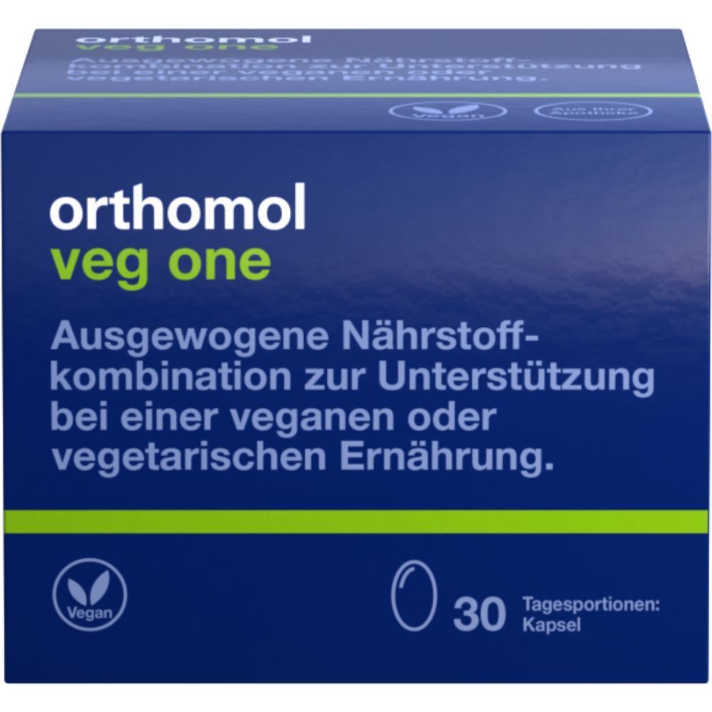 Orthomol Veg one - unterstützt bei veganer oder vegetarischer Ernährung - mit Vitamin D, Omega-3-Fettsäure und Eisen - Kapseln