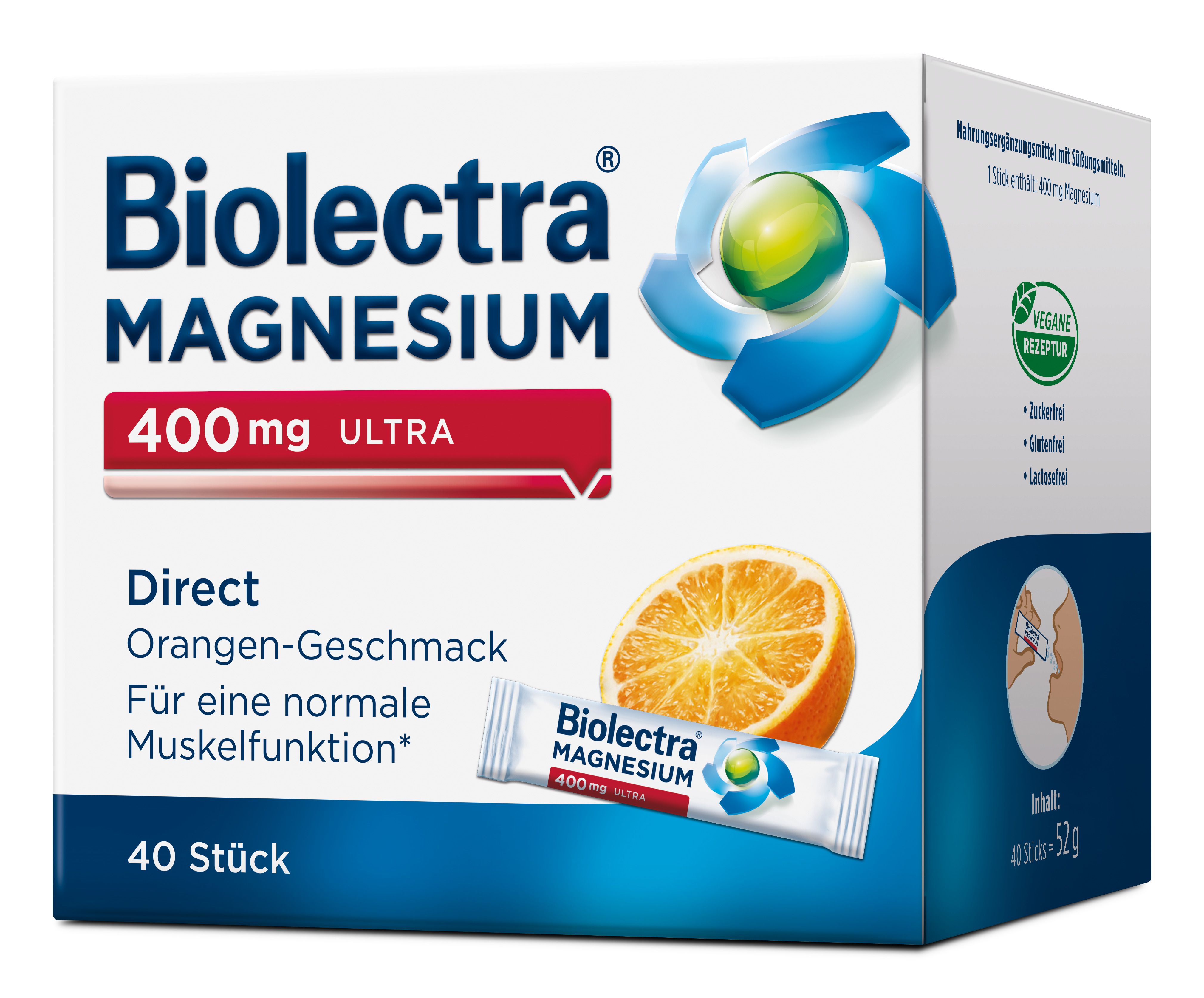 Biolectra® Magnesium ultra Direct 400 mg Orange