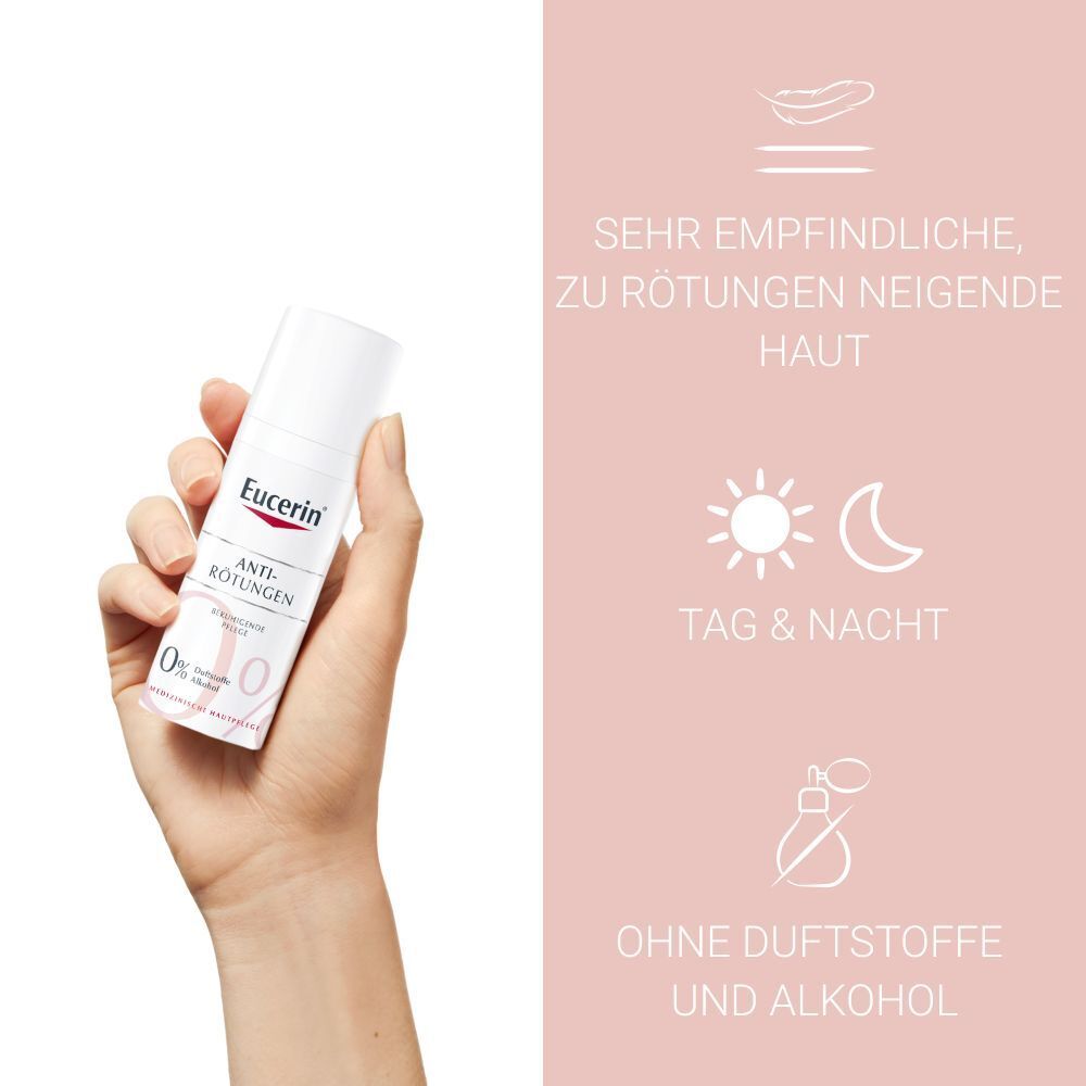 Eucerin AntiRötungen Beruhigende Pflege – für sehr empfindliche und gerötete Haut & zur Behandlung der Eigenschaften von sehr empfindlicher Haut