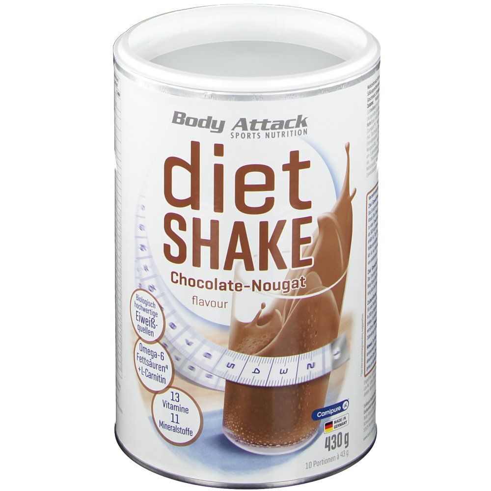 Body Attack Diät Shake Schokolade-Nougat