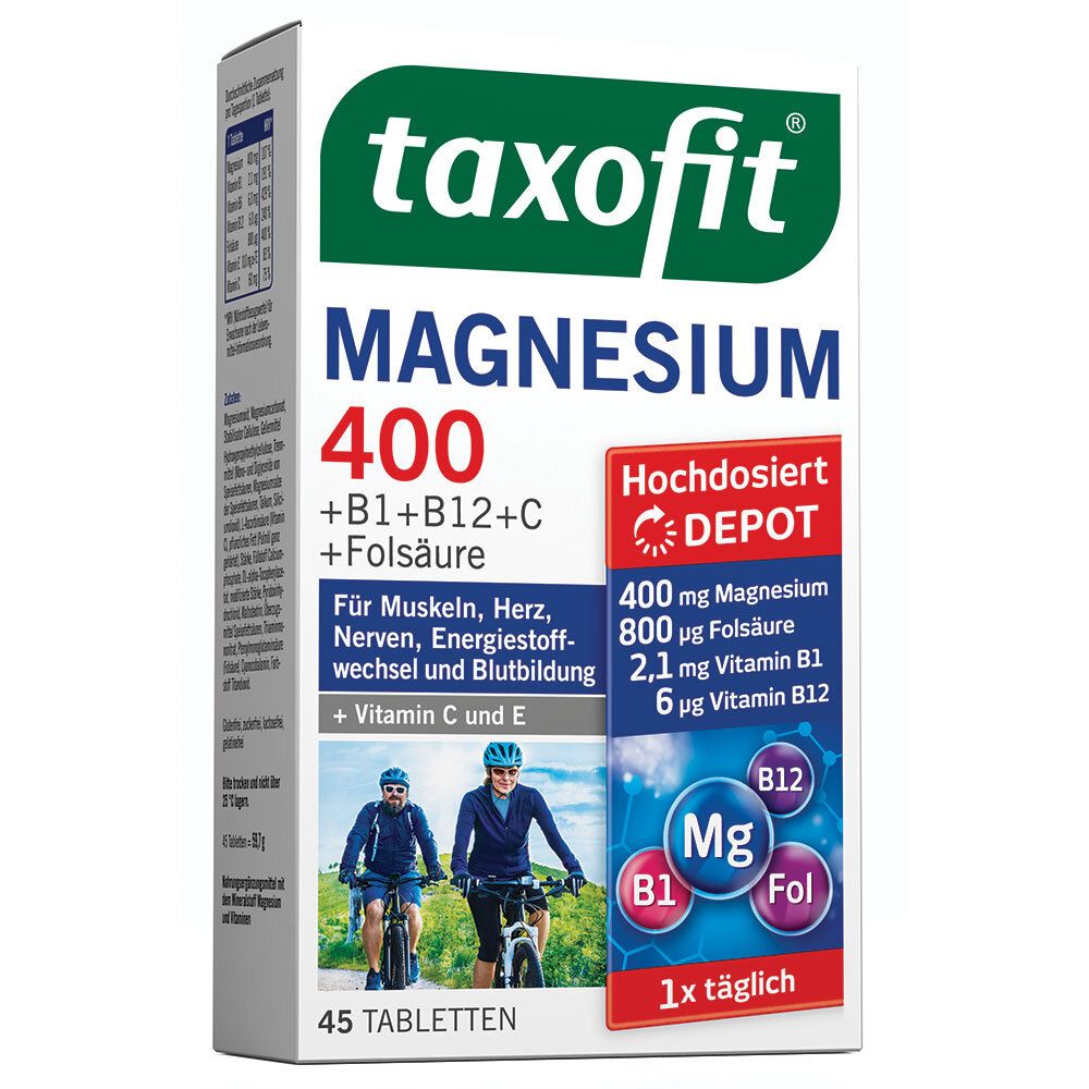 taxofit® Magnesium 400 + B-Kompl. + Fols. + Vit.C + E Depot Tabletten