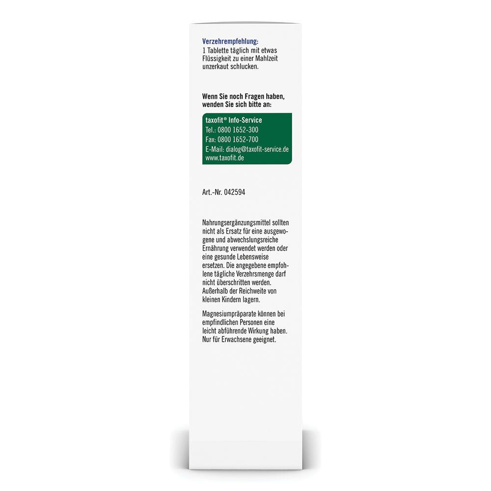 taxofit® Magnesium 400 + B-Kompl. + Fols. + Vit.C + E Depot Tabletten