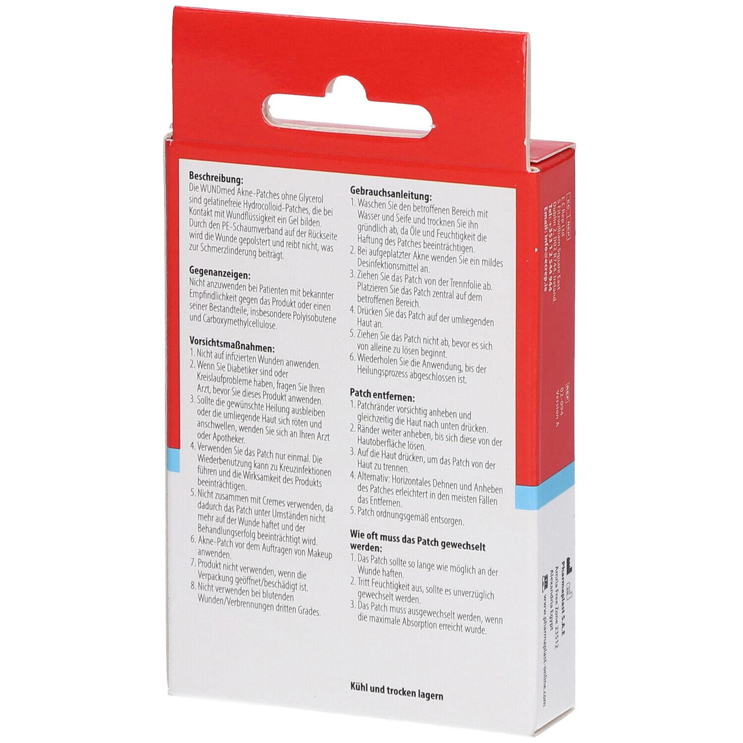 Rückseite der Verpackung mit Produktinformationen. Text in deutscher Sprache. Enthält Anweisungen und Inhaltsstoffe.