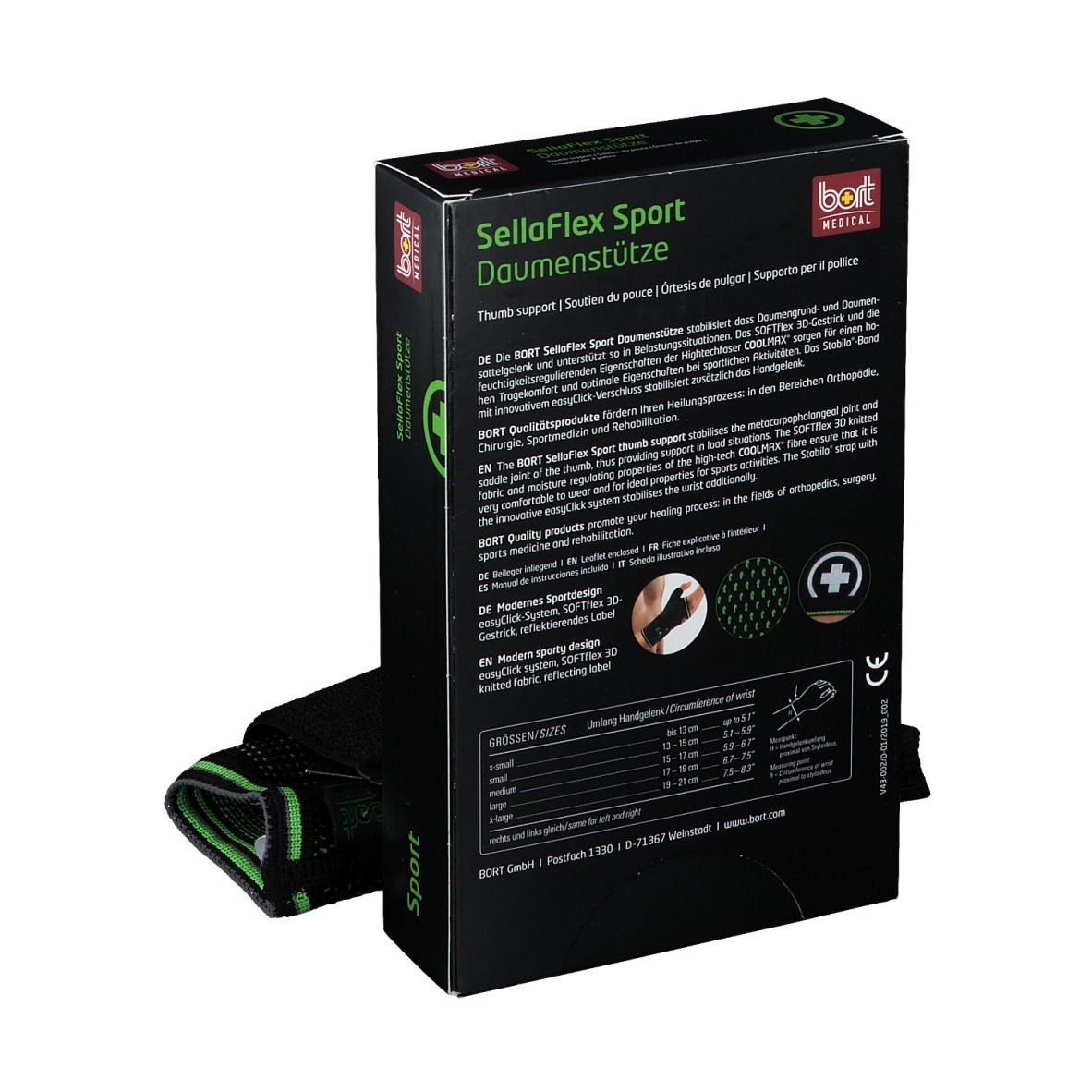 BORT SellaFlex Sport Daumenstütze Gr. S schwarz-grün