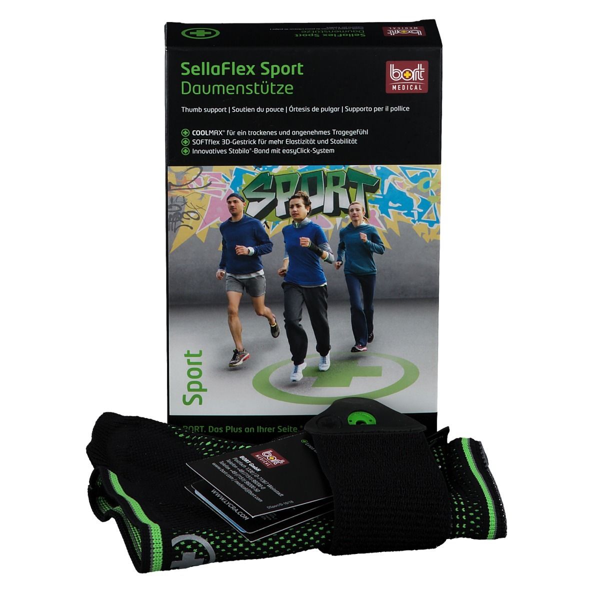 BORT SellaFlex Sport Daumenstütze Gr. S schwarz-grün