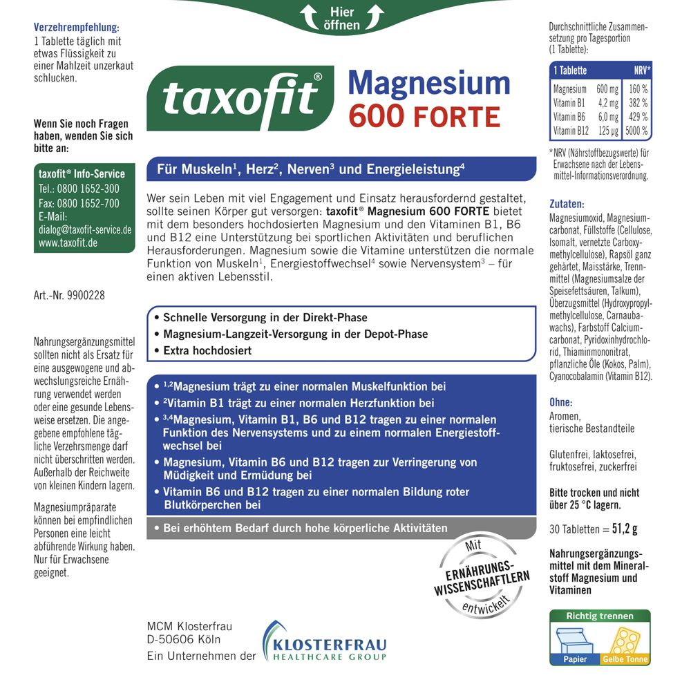 taxofit® Magnesium 600 Forte