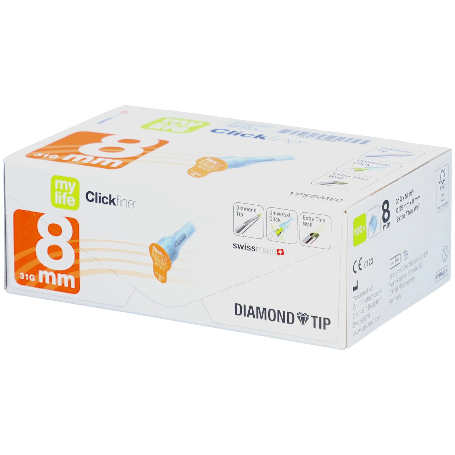 mylife Clickfine® DiamondTip Pen Nadeln 8 mm